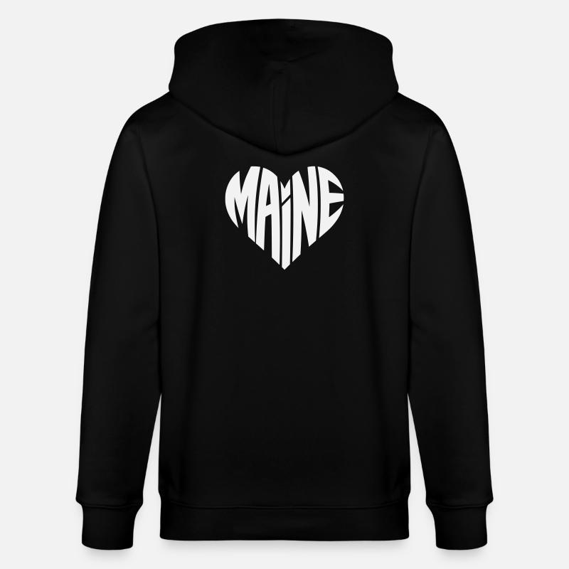 Conception de fautes de frappe de cœur dans le Maine - Veste à capuche bio CULTIVATOR Stanley/Stella Unisexe - noir