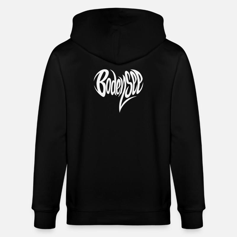Bodensee Fließendes Lettering - Stanley/Stella Unisex Bio-Kapuzenjacke CULTIVATOR  - Schwarz