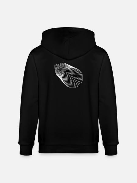 Geometric line spiral - Stanley/Stella CULTIVATOR  Unisex Organic Hooded Jacket - black