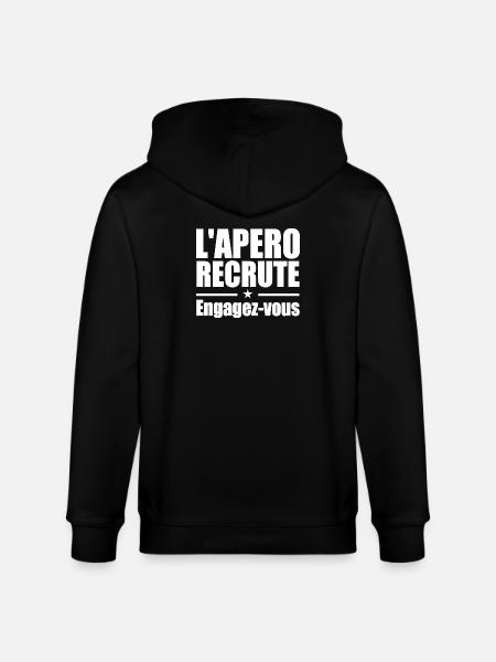 L'apéro recrute Engagez-vous - Veste à capuche bio CULTIVATOR Stanley/Stella Unisexe - noir
