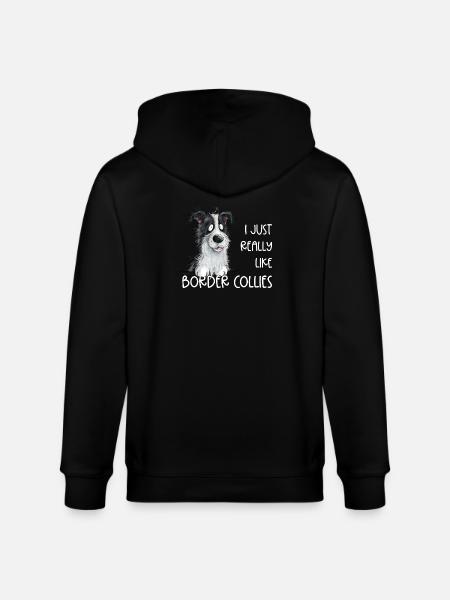 Droll Border Collie Dog Saying - Stanley/Stella CULTIVATOR  Unisex Organic Hooded Jacket - black