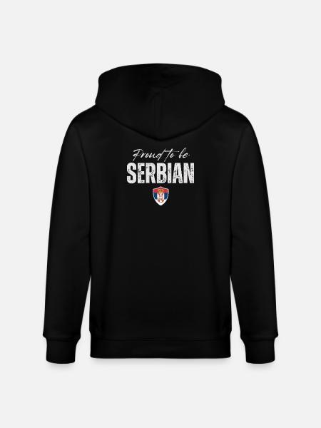 Serbe fier, fabriqué en Serbie - Veste à capuche bio CULTIVATOR Stanley/Stella Unisexe - noir