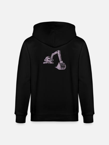 Bagger Silhouette Bauarbeiter Grunge Design - Stanley/Stella Unisex Bio-Kapuzenjacke CULTIVATOR  - Schwarz