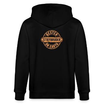 Bester Stiefbruder - Stanley/Stella Unisex Bio-Kapuzenjacke CULTIVATOR  - Schwarz - Hinten - Anna (173cm)