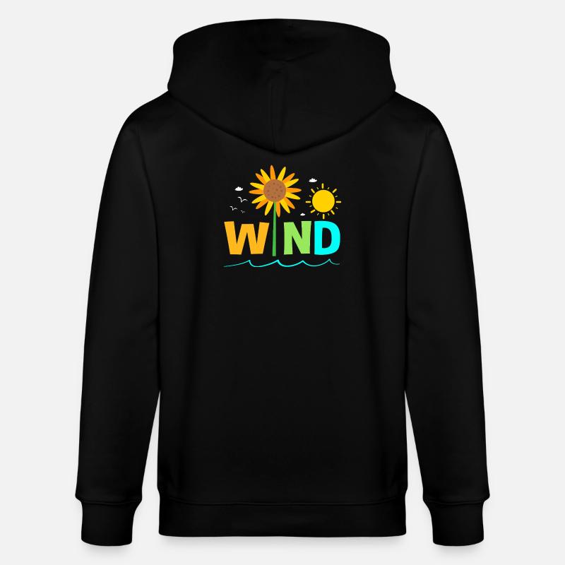 Éolienne, énergie éolienne, énergie éolienne - Veste à capuche bio CULTIVATOR Stanley/Stella Unisexe - noir