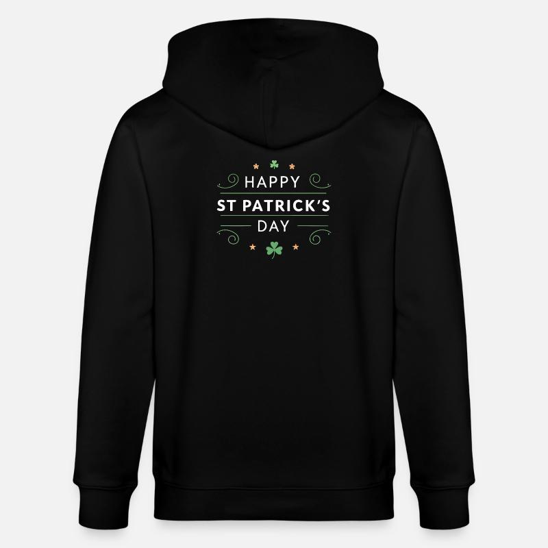 Saint Patrick Joie Vert Tee - Veste à capuche bio CULTIVATOR Stanley/Stella Unisexe - noir