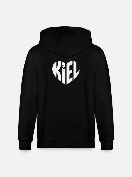 Kiel Heart Typography - Stanley/Stella CULTIVATOR Unisex Organic Hooded Jacket - black