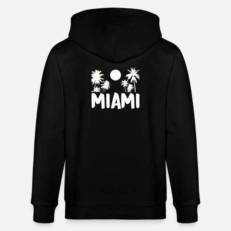 Palmiers de nuit de Miami - Veste à capuche bio CULTIVATOR Stanley/Stella Unisexe - noir