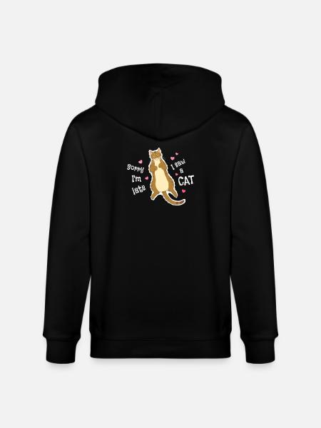 Undskyld, jeg er forsinket, jeg så en kat - Stanley/Stella økologisk unisex-hættejakke CULTIVATOR  - sort