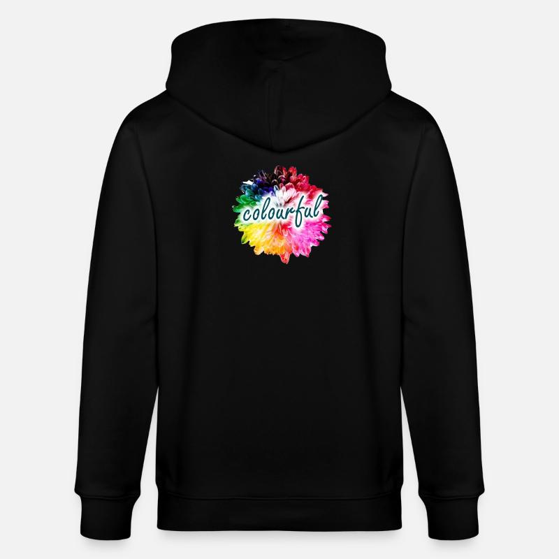 Regenbogenblume Farbexplosion - Stanley/Stella Unisex Bio-Kapuzenjacke CULTIVATOR  - Schwarz