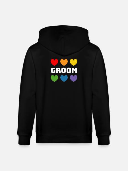 Rainbow Hearts Groom blanc - Veste à capuche bio CULTIVATOR Stanley/Stella Unisexe - noir