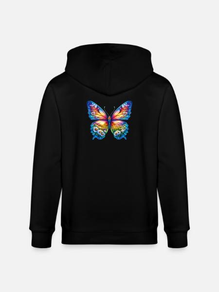 Butterfly flowers daisy daisies - Stanley/Stella CULTIVATOR  Unisex Organic Hooded Jacket - black