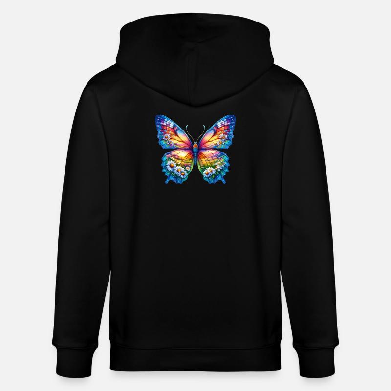Schmetterlingsblumen Gänseblümchen Gänseblümchen - Stanley/Stella Unisex Bio-Kapuzenjacke CULTIVATOR  - Schwarz
