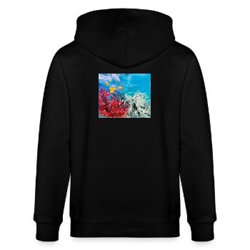 Vie marine vibrante des récifs coralliens - Veste à capuche bio CULTIVATOR Stanley/Stella Unisexe - noir - Dos - Anna (173cm)