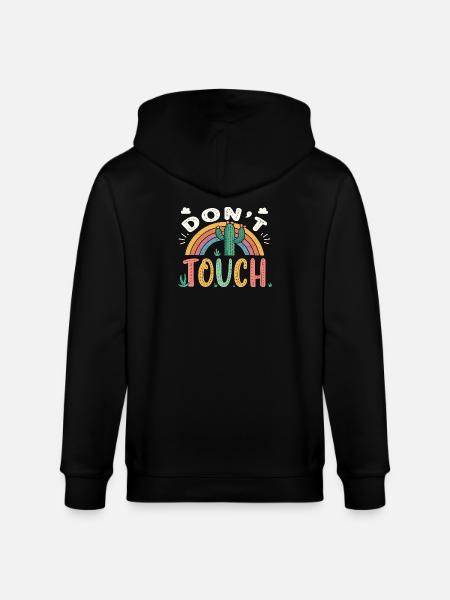 Rainbow Cactus Do Not Touch - Stanley/Stella CULTIVATOR  Unisex Organic Hooded Jacket - black