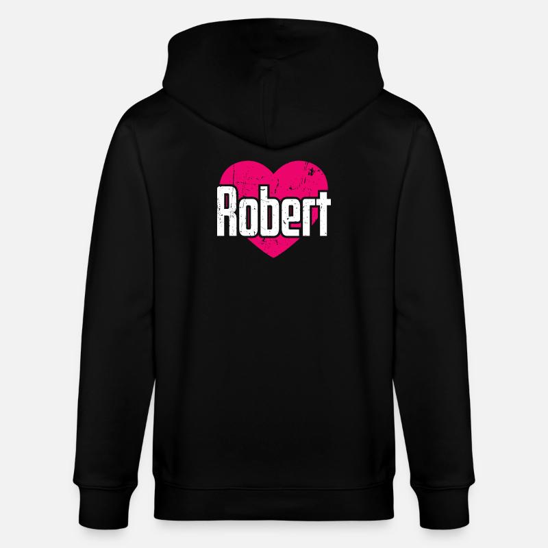 J’aime Robert Pink Heart J’aime Robert - Veste à capuche bio CULTIVATOR Stanley/Stella Unisexe - noir