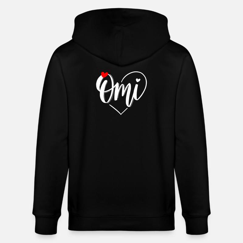 Omi Herzmonogramm mit Liebe - Stanley/Stella Unisex Bio-Kapuzenjacke CULTIVATOR - Schwarz