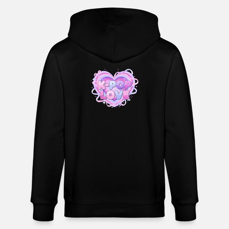K-Pop Love Heart Pastel - Veste à capuche bio CULTIVATOR Stanley/Stella Unisexe - noir