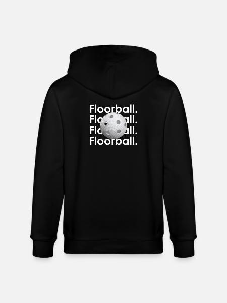 Floorball Graphic - Stanley/Stella CULTIVATOR Unisex Organic Hooded Jacket - black