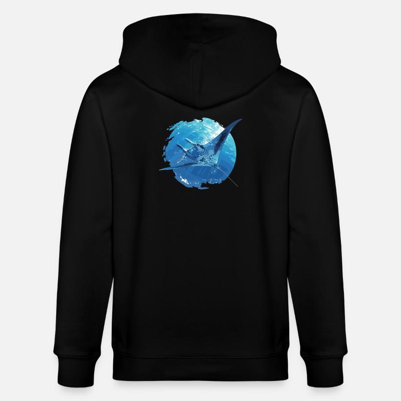 Rays Manta Rays - Stanley/Stella CULTIVATOR  Unisex Organic Hooded Jacket - black