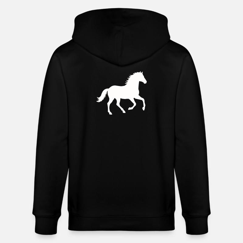 Silhouette eines wilden Pferdes - Stanley/Stella Unisex Bio-Kapuzenjacke CULTIVATOR  - Schwarz