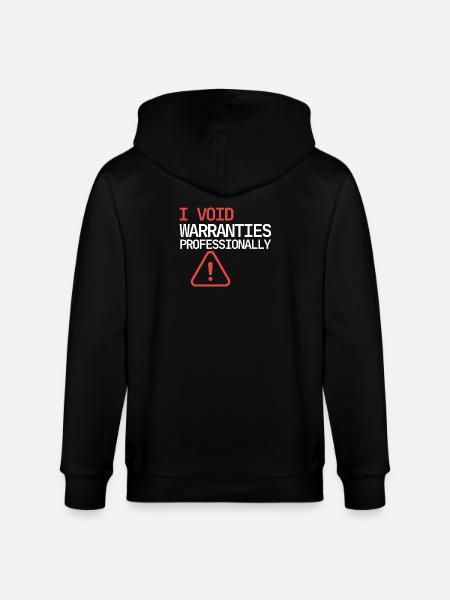 I Void Warranties – IT Nerd Design - Stanley/Stella Unisex Bio-Kapuzenjacke CULTIVATOR - Schwarz