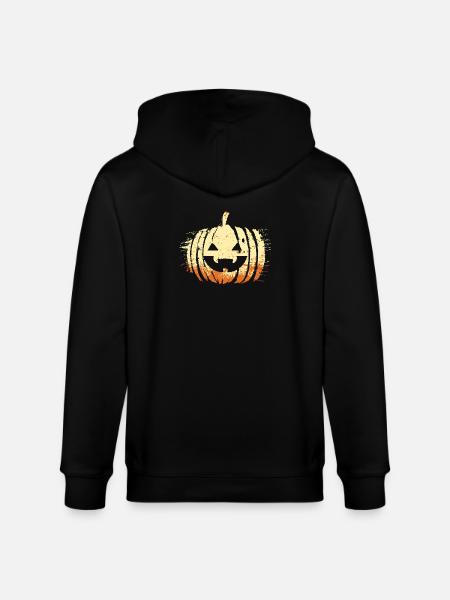 Halloween Pumpkin Head - Stanley/Stella CULTIVATOR Unisex Organic Hooded Jacket - black
