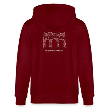 Turquie, Hiérapolis Pammukale - Veste à capuche bio CULTIVATOR Stanley/Stella Unisexe - bordeaux - Dos - Anna (173cm)