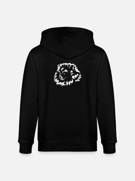 Miniature Spitz Head "Black Edition" - Stanley/Stella CULTIVATOR  Unisex Organic Hooded Jacket - black
