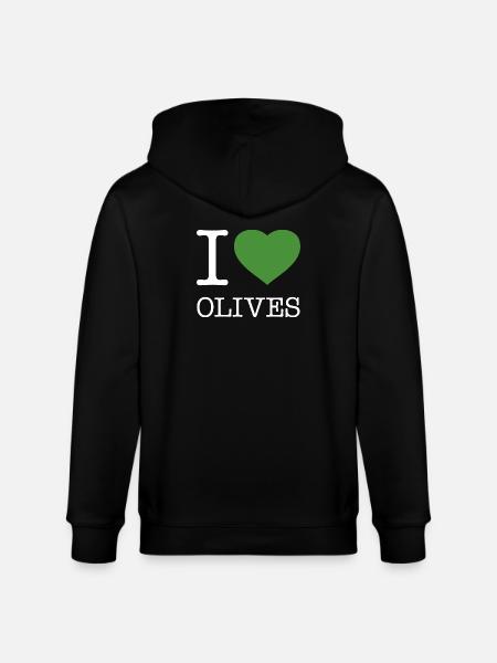 I LOVE OLIVES Oliven - Stanley/Stella CULTIVATOR Unisex Organic Hooded Jacket - black