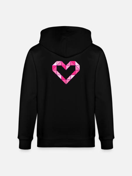 Geometric Love - Pink Edition - Stanley/Stella CULTIVATOR  Unisex Organic Hooded Jacket - black