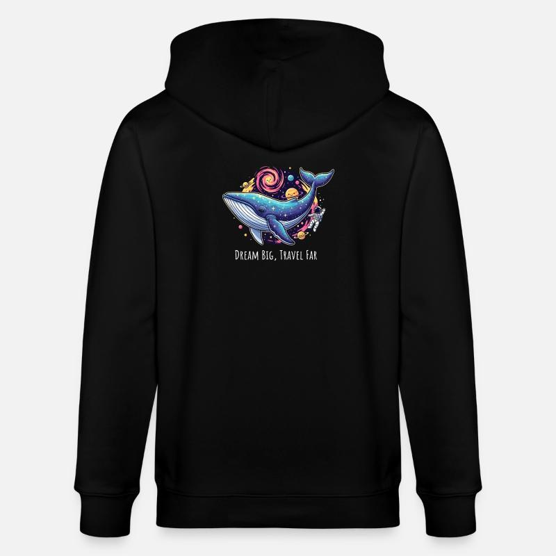 Cosmic Whale Abenteuer Illustration - Stanley/Stella Unisex Bio-Kapuzenjacke CULTIVATOR - Schwarz