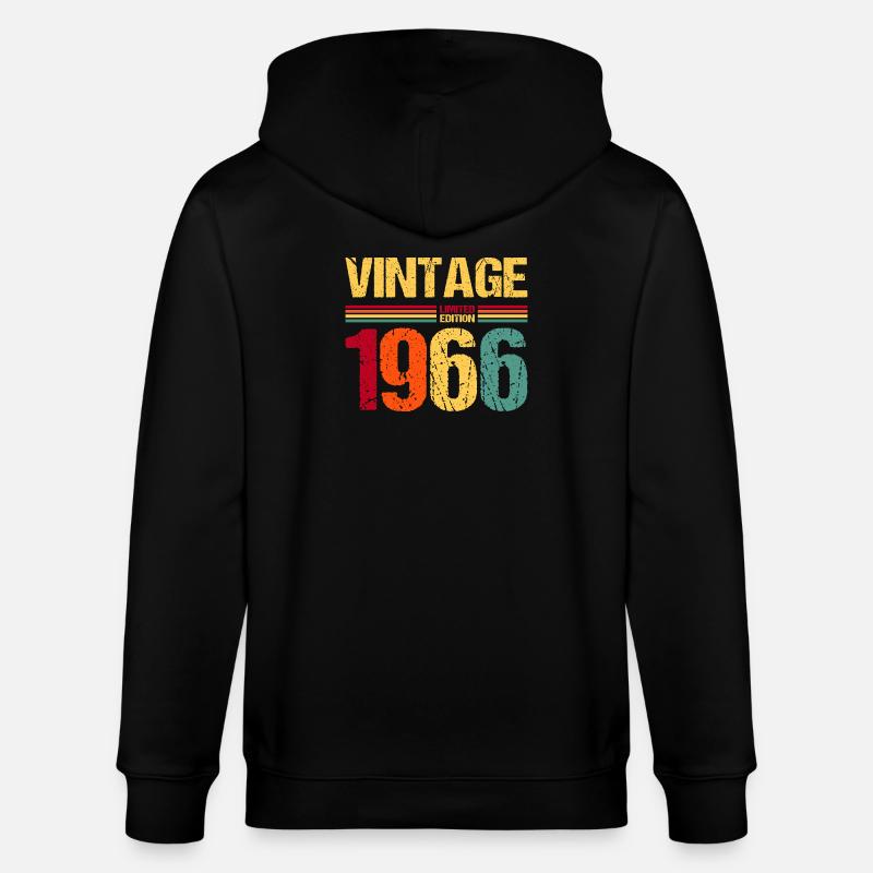1966 Né 60e anniversaire - Veste à capuche bio CULTIVATOR Stanley/Stella Unisexe - noir