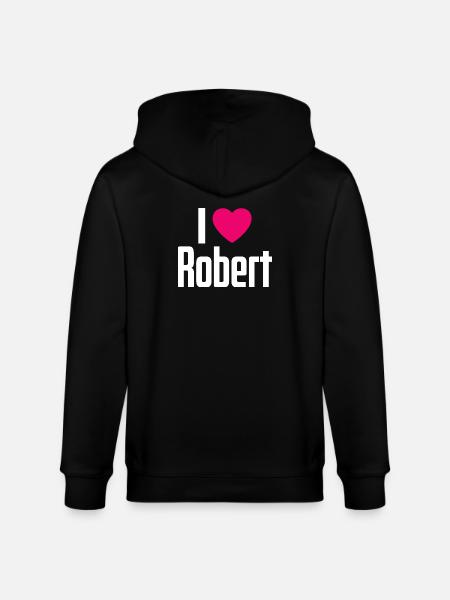 J’aime Robert Pink Heart J’aime Robert - Veste à capuche bio CULTIVATOR Stanley/Stella Unisexe - noir