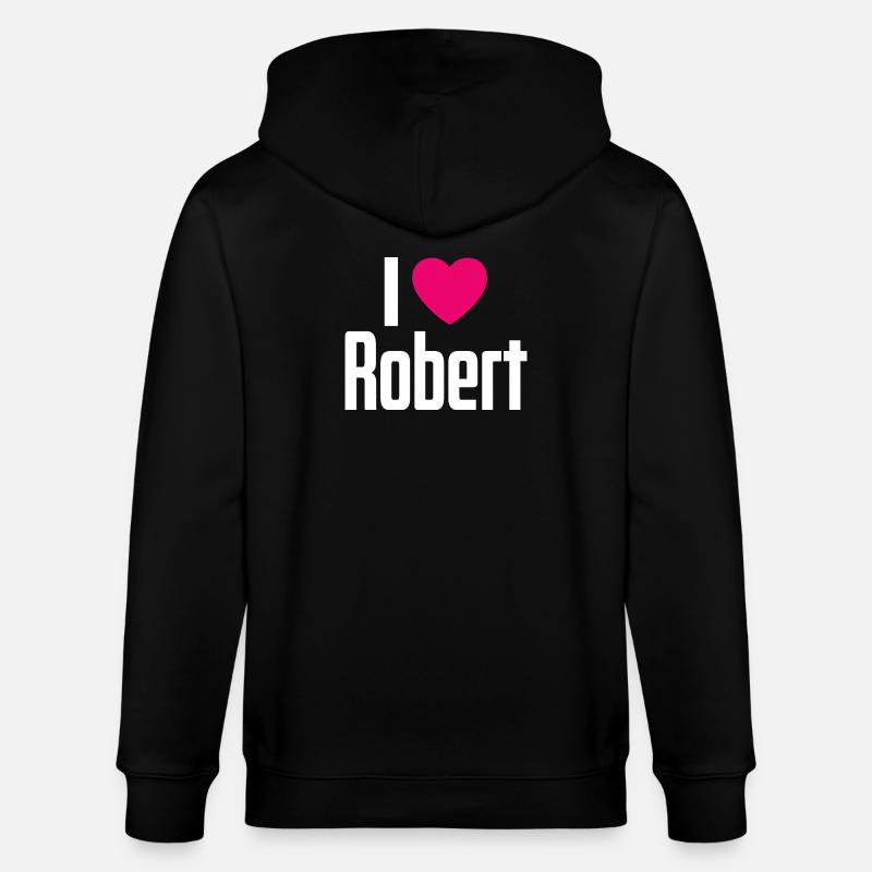 J’aime Robert Pink Heart J’aime Robert - Veste à capuche bio CULTIVATOR Stanley/Stella Unisexe - noir