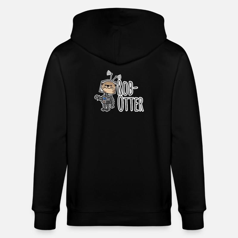 Rob-Otter - Blague plate mi-loutre mi-robot ! - Veste à capuche bio CULTIVATOR Stanley/Stella Unisexe - noir