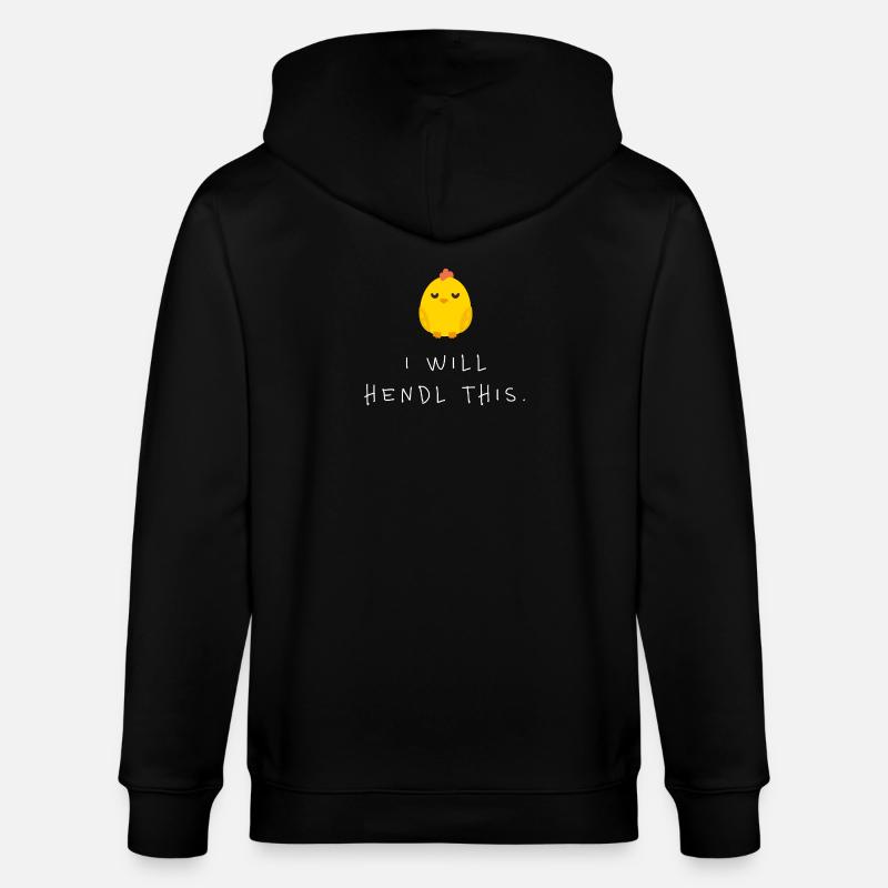 I Will Hendl This Süßes Küken minimalistisch - Stanley/Stella Unisex Bio-Kapuzenjacke CULTIVATOR  - Schwarz