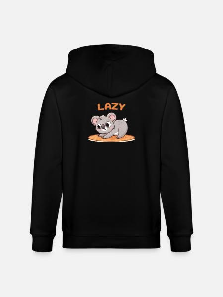 Koala Faul auf Holzmatte - Stanley/Stella Unisex Bio-Kapuzenjacke CULTIVATOR  - Schwarz