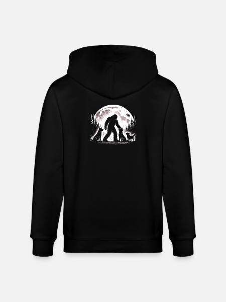 Bigfoot Dog Lover - Stanley/Stella CULTIVATOR Unisex Organic Hooded Jacket - black