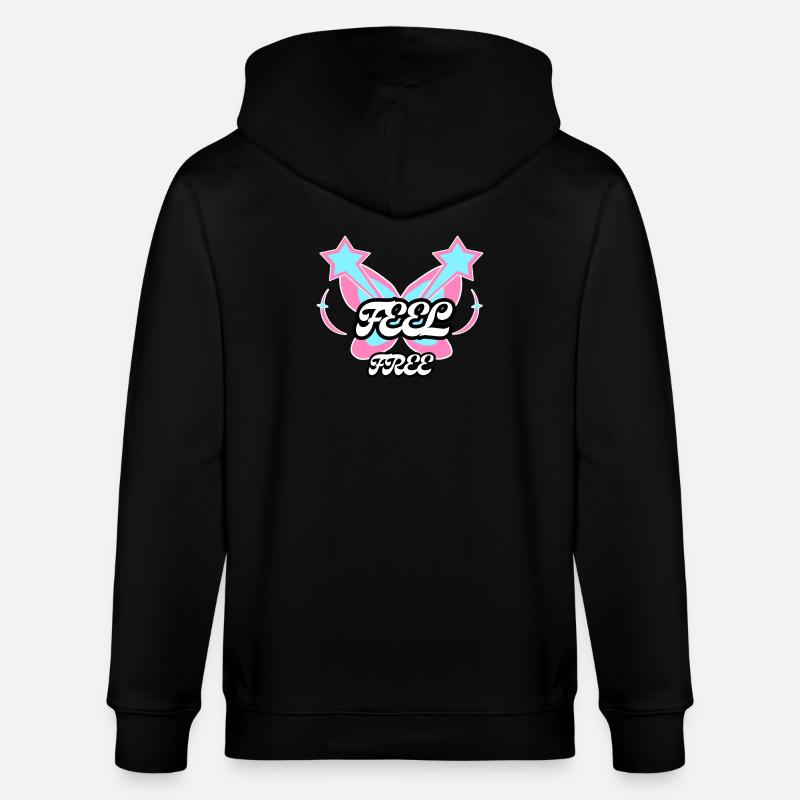 Sentez-vous libre : Emblème Papillon - Veste à capuche bio CULTIVATOR Stanley/Stella Unisexe - noir