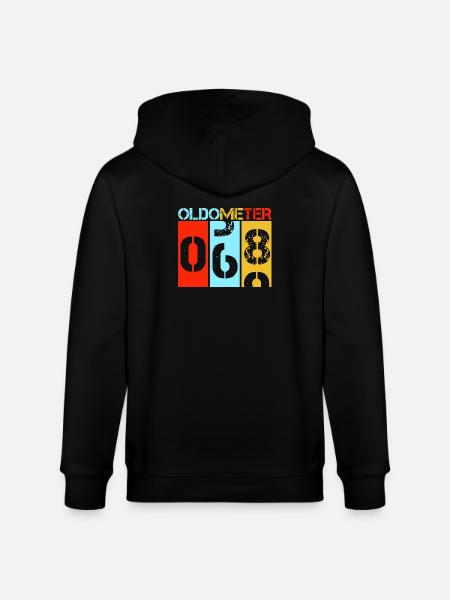 Oldometer 68 Retro 69th Birthday Milestone - Stanley/Stella CULTIVATOR  Unisex Organic Hooded Jacket - black