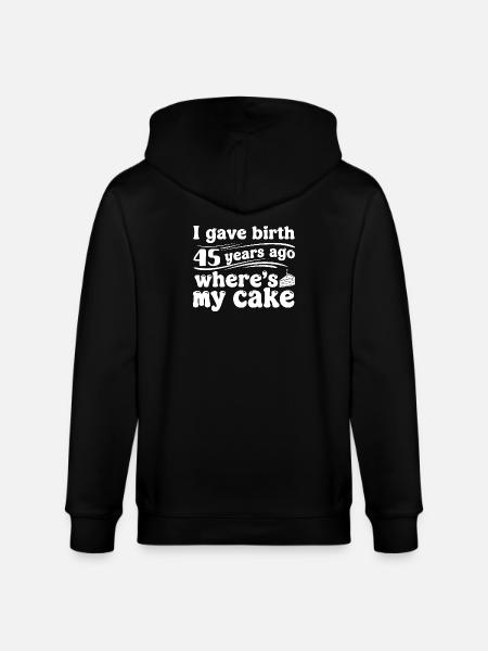 Birthday 45 years ago – cake? - Stanley/Stella CULTIVATOR Unisex Organic Hooded Jacket - black