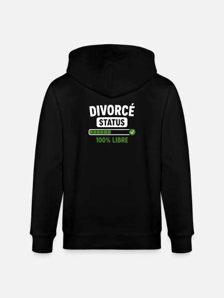 Divorcé Status Liberté Retrouvée - Veste à capuche bio CULTIVATOR Stanley/Stella Unisexe - noir