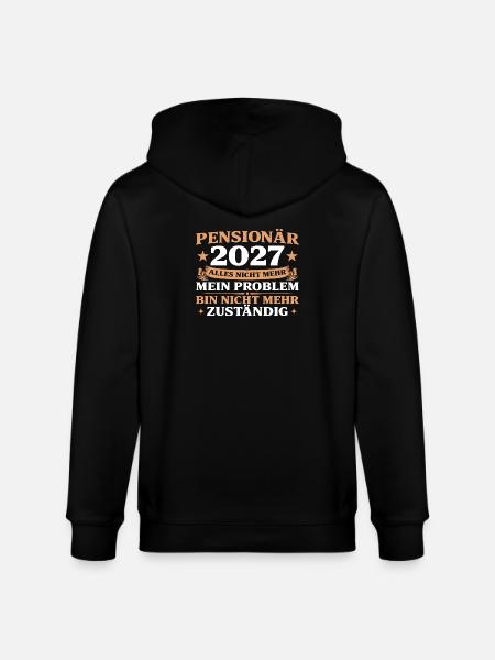 Pensionär 2027 Abschiedsgeschenk Beamter - Stanley/Stella Unisex Bio-Kapuzenjacke CULTIVATOR - Schwarz