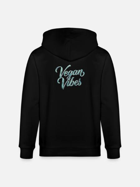 Vegan Vibes Veganism Statement - Stanley/Stella CULTIVATOR Unisex Organic Hooded Jacket - black