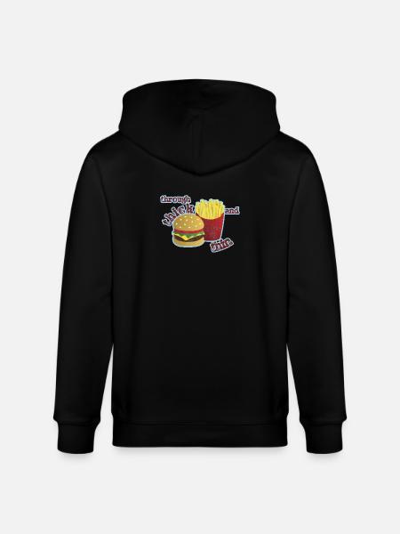 Burger with fries - Stanley/Stella CULTIVATOR  Unisex Organic Hooded Jacket - black