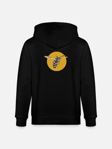 Wasp - Bee - Insect - Stanley/Stella CULTIVATOR Unisex Organic Hooded Jacket - black