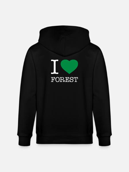 I LOVE FOREST - Stanley/Stella CULTIVATOR Unisex Organic Hooded Jacket - black