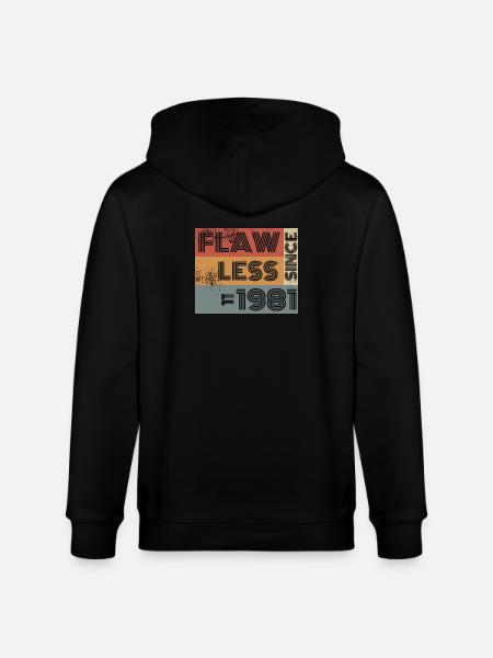 44. Birthday Flawless since 11/1981 - Stanley/Stella CULTIVATOR  Unisex Organic Hooded Jacket - black
