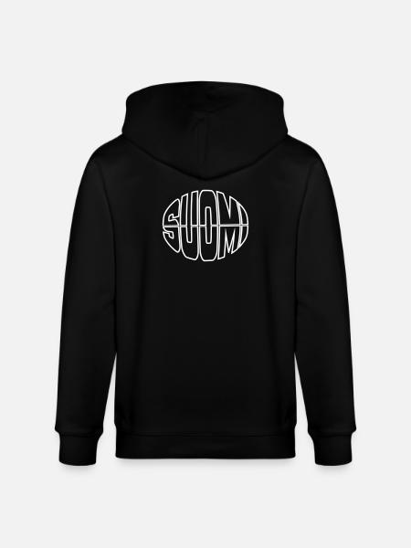 Suomi - Finland Line Art Lettering - Stanley/Stella CULTIVATOR Unisex Organic Hooded Jacket - black